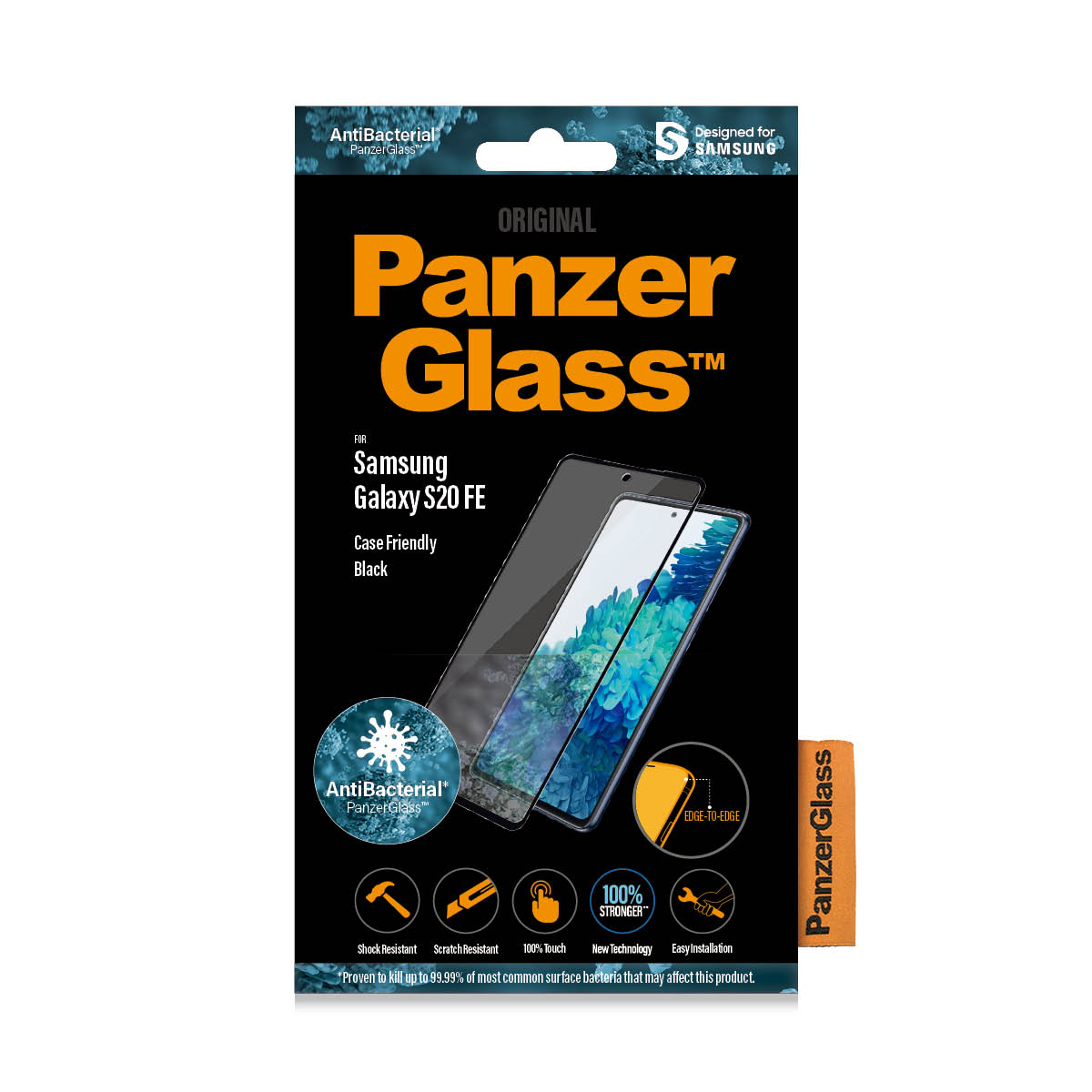 xyz - Szkło hartowane PanzerGlass E2E Microfracture Sam S20 FE G781 Case Friendly Finger Print AntiBacterial - abc