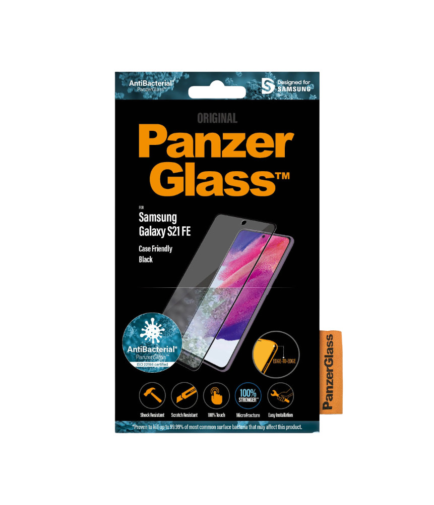 xyz - Szkło hartowane PanzerGlass PANZER7275 antybakteryjne czarne Samsung Galaxy S21 FE - abc