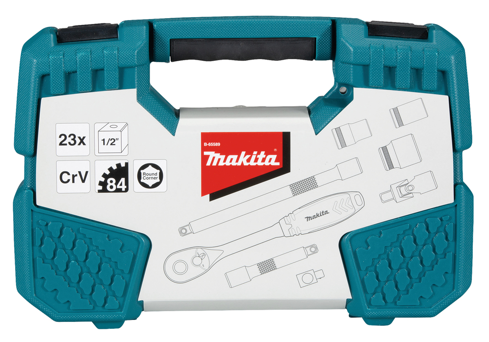 xyz - Zestaw kluczy Makita B-65589 nasadki + klucz 1/2" z grzechotką - abc