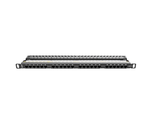 xyz - Patch panel 24 port 0.5U kat.6 czarny Lanberg - abc