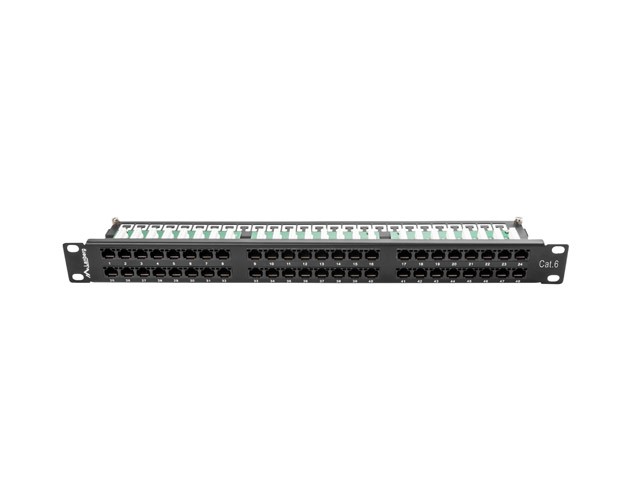 xyz - Patch panel 48 port 1U kat.6 czarny Lanberg - abc