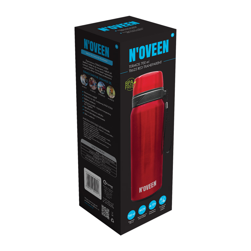 xyz - Termos NOVEEN TB625 Red Transparent 700 ml czerwony - abc