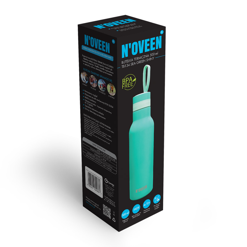 xyz - Butelka termiczna NOVEEN TB134 Sea Green Shiny 500 ml turkusowa - abc