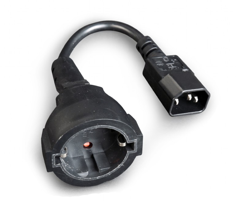 xyz - Adapter zasilania Gembird IEC320 C14 -> SCHUKO (F) na kablu 15 cm PC-SFC14M-01 - abc