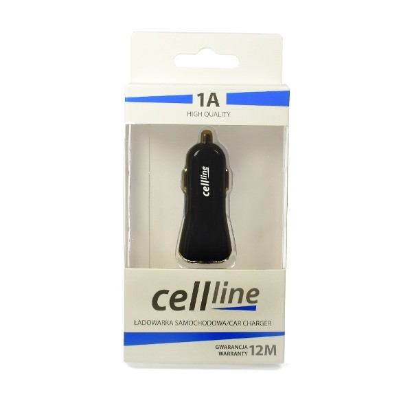 xyz - Cellline Ładowarka samochodowa 1xUSB 1A czarna - abc