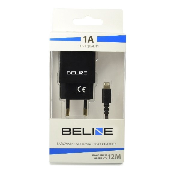 xyz - Ładowarka sieciowa Beline BELI0007 USB + Lightning 1A Czarna - abc