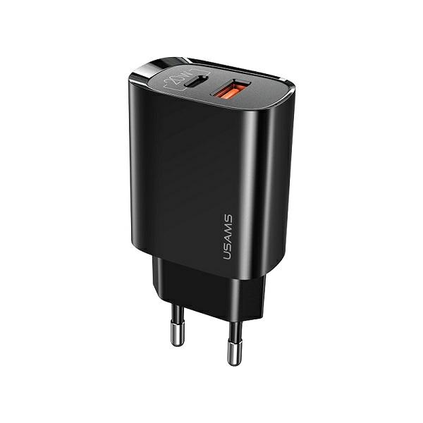 Ładowarka sieciowa USAMS T35 CC121TC02 (US-CC121) 1xUSB-C+1xUSB czarny