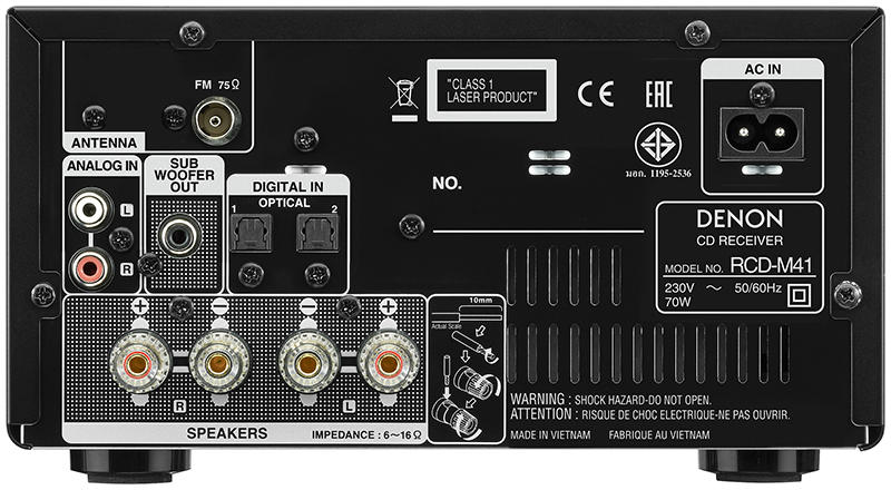 xyz - Miniwieża Denon RCD-M41B + SC-M41 wiśniowe - abc