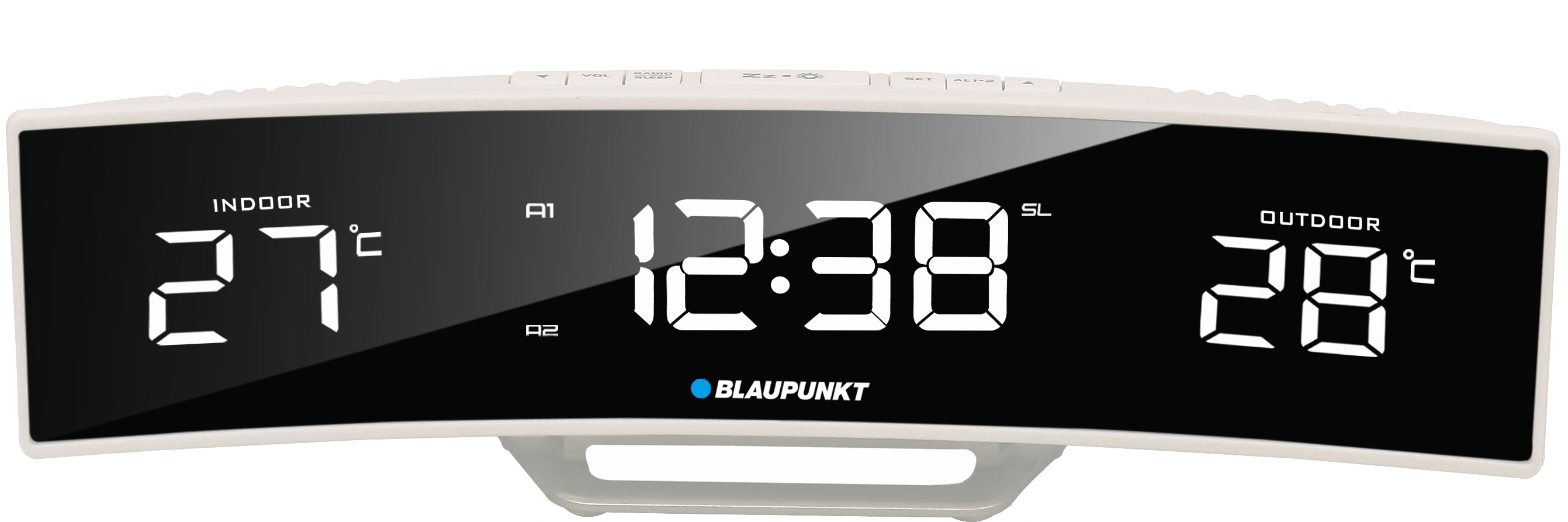 xyz - Radiobudzik z termometrem Blaupunkt CR12WH FM Biało-czarny - abc