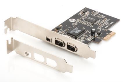 xyz - Kontroler Firewire (400) DIGITUS PCI Express, 3xZew. IEEE1394a 6pin + Mini, Low Profile - abc