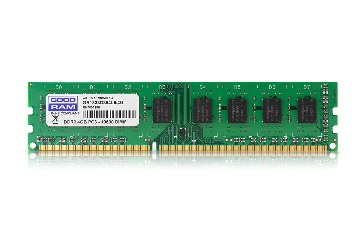 xyz - Pamięć DDR3 GOODRAM 4GB/1333MHz PC3-10600 CL9 512x8 Single Rank - abc