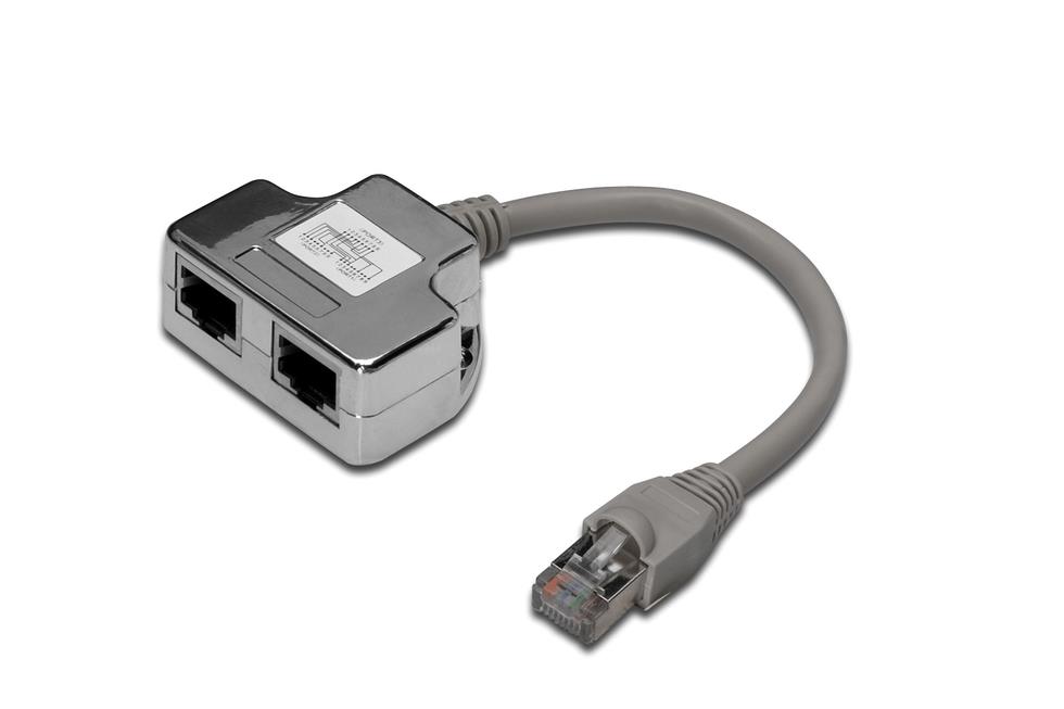 xyz - Digitus Adapter RJ45  na kablu / 2x gniazdo RJ45 ekran - abc