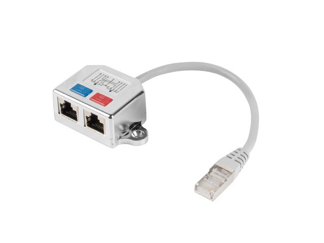 xyz - LANBERG Adapter rodzielacz LAN RJ-45 - 2x RJ-45 FTP - abc