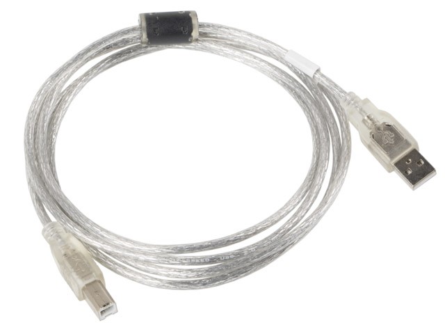 xyz - LANBERG Kabel USB 2.0 AM-BM 3M Ferryt przezroczysty - abc