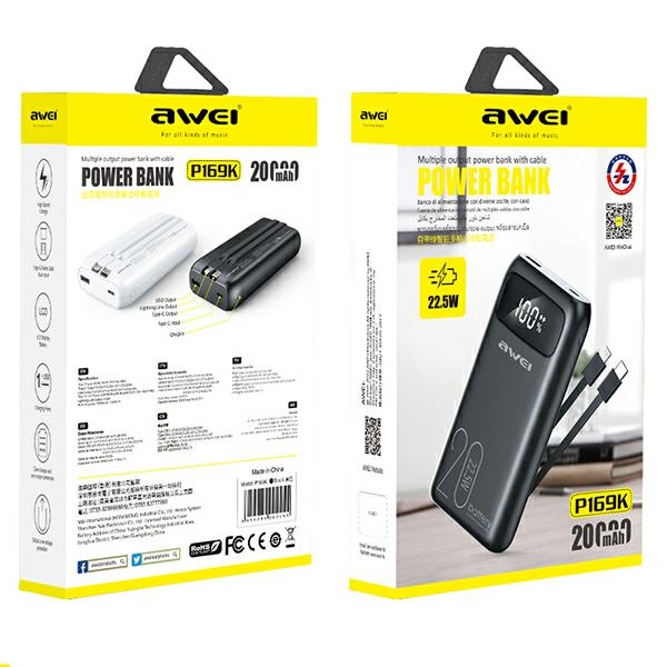 xyz - Powerbank AWEI P169K 20.000mAh czarny - abc