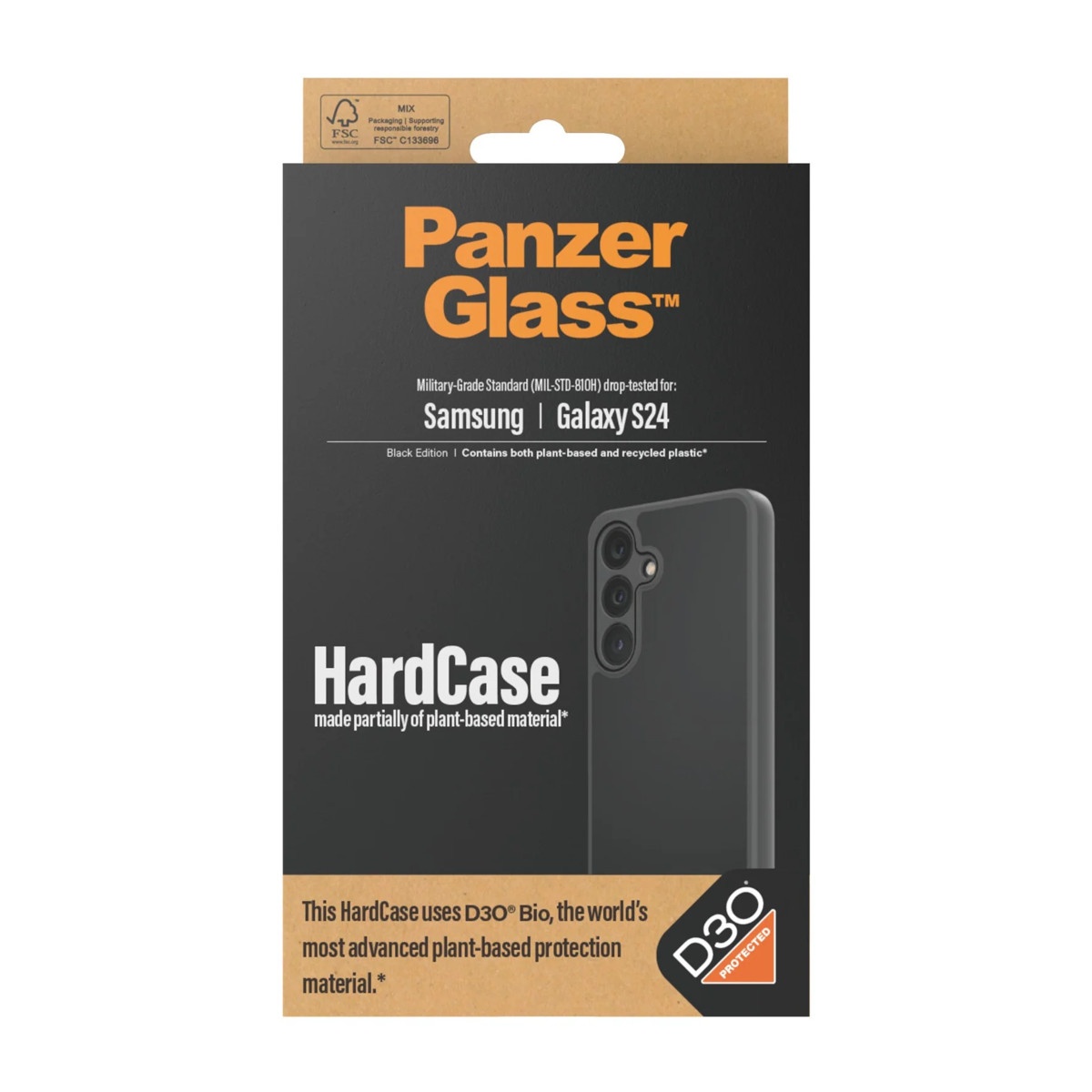 xyz - Etui PanzerGlass HardCase D3O Samsung Galaxy S24 Czarne - abc