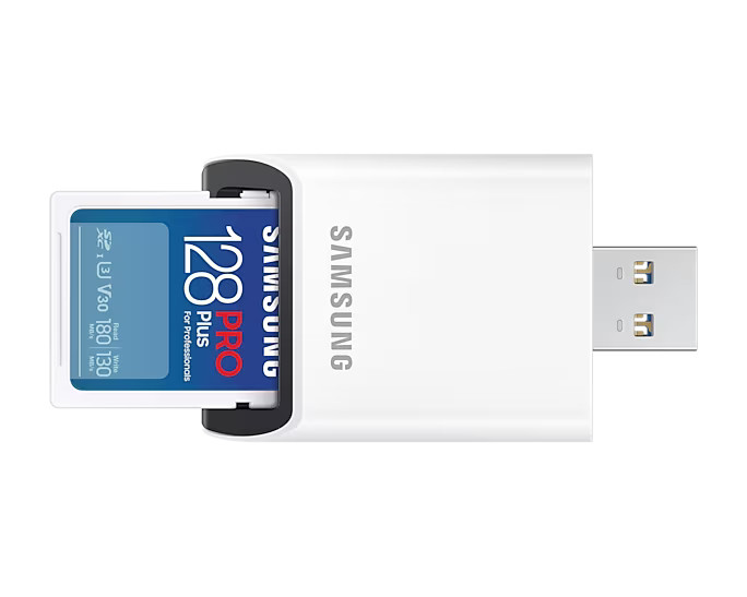 xyz - Karta pamięci SD Samsung PRO Plus 2023 + czytnik 128GB - abc