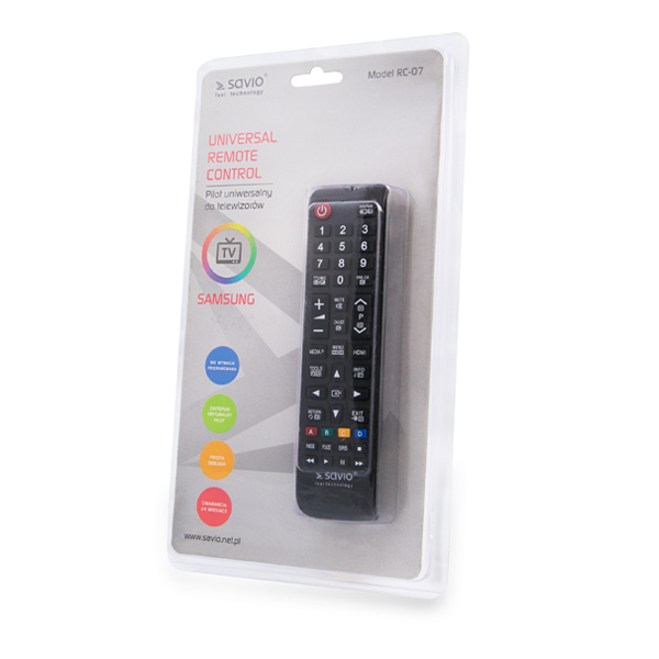 xyz - Pilot Uniwersalny/Zamiennik SAVIO RC-07 do TV SAMSUNG Czarny - abc