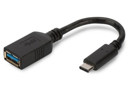 Adapter USB 3.1 Gen 1 SuperSpeed OTG Typ USB C USB A M Ż czarny 0,15m;Assmann