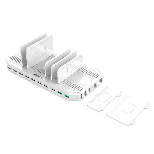 xyz - Stacja ładująca Unitek Y-2190, 10 x USB; QC3.0; USB-C; 160W - abc