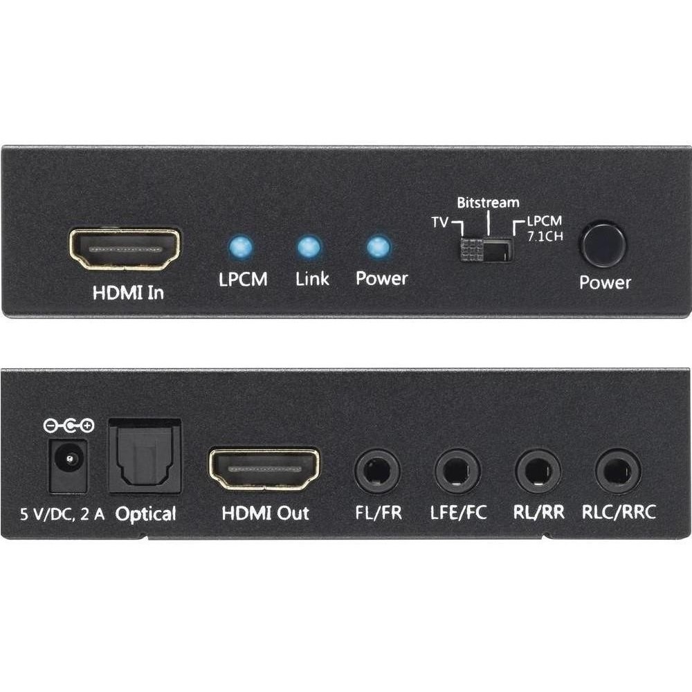 xyz - Techly HDMI 4K audio extractor SPDIF Toslink, 4x Jack 3.5mm, LPCM      5.1CH / 7.1CH - abc