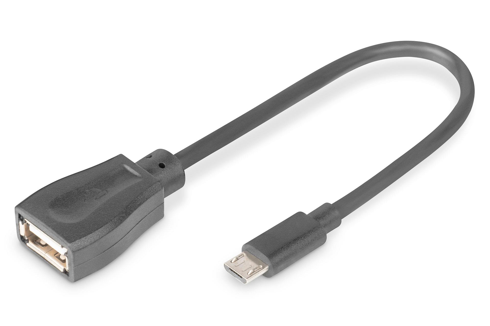 xyz - Kabel OTG USB ASSMANN 2.0 A /F - microUSB B/M 0,2m - abc