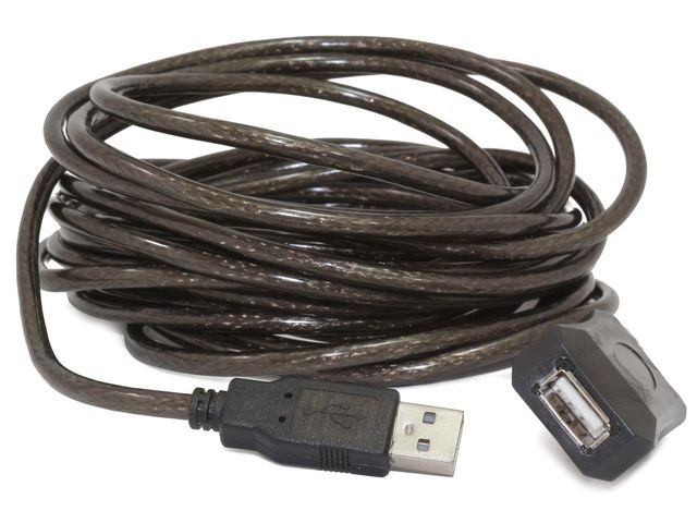 xyz - PRZEDŁUŻACZ USB AM-AF 2.0 5M AKTYWNY BLACK GEMBIRD UAE-01-5 - abc