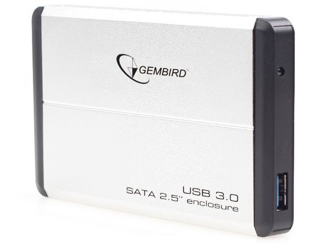 xyz - KIESZEŃ HDD ZEWNĘTRZNA SATA GEMBIRD 2.5" USB 3.0 SILVER - abc