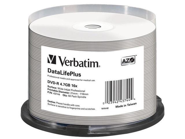 xyz - Verbatim DVD-R 16x 4.7GB 50P CB Printable AZO DL+ NO ID - abc