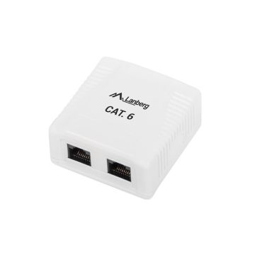 xyz - Gniazdo natynkowe Lanberg OU6-0002-W 2x RJ45 Kat.6 białe - abc