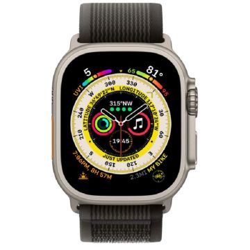 xyz - Smartwatch Apple Watch Ultra GPS + Cellular 49 mm tytan + opaska Trail czarno-szara M/L - abc