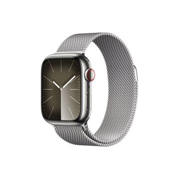 xyz - Smartwatch Apple Watch Series 9 GPS + Cellular stal nierdzewna srebrna 41 mm + bransoleta mediolańska srebrna - abc