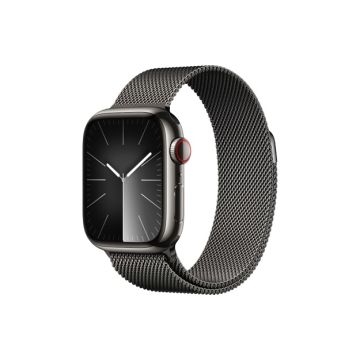 xyz - Smartwatch Apple Watch Series 9 GPS + Cellular stal nierdzewna mocny grafit 41 mm + bransoleta mediolańska mocny grafit - abc