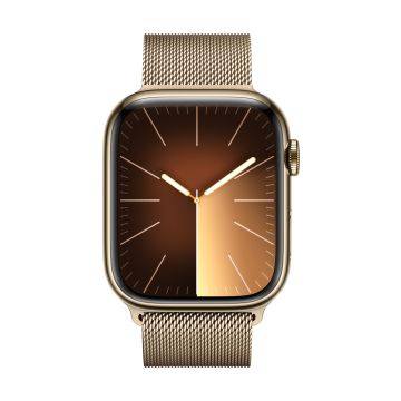 xyz - Smartwatch Apple Watch Series 9 GPS + Cellular stal nierdzewna 45 mm + bransoleta mediolańska złota - abc