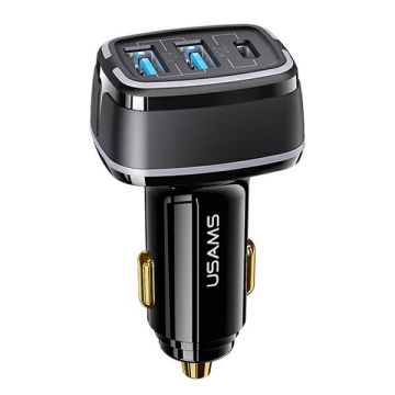 xyz - Ładowarka samochodowa USAMS C24 CC126TC01 (US-CC126) 2xUSB+1xUSB-C 80W - abc