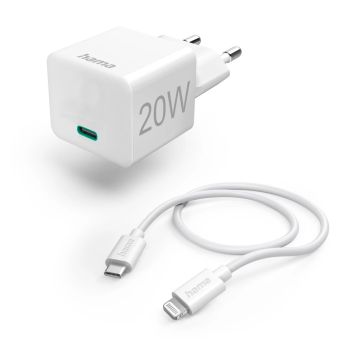 xyz - Ładowarka sieciowa Hama Mini Pd/Qualcomm 20W USB-C - Lightning biała - abc