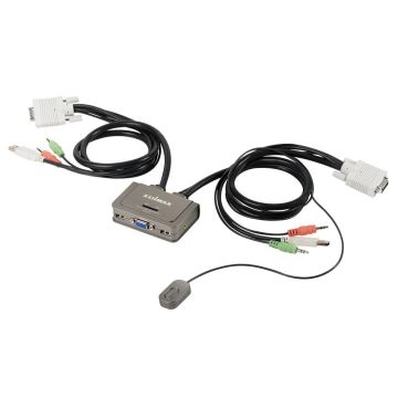 xyz - Switch KVM Edimax EK-2U2CA 2xUSB z kablami i audio - abc