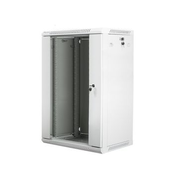 xyz - Szafa instalacyjna wisząca 19" 18U 600x450 szara Lanberg (flat pack) - abc