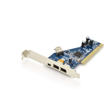 xyz - Kontroler Firewire (400) DIGITUS PCI, 2x6pin. 1x4pin Wew., 1x6pin Zew. IEEE1394a - abc