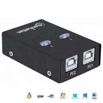 xyz - Manhattan Przełącznik automatyczny Hi-Speed USB 2.0 2 PC - 1 USB - abc