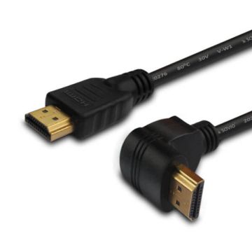 xyz - Kabel HDMI Kątowy Elmak SAVIO CL-108 v2.0, 3D, 4Kx2K, miedź, 1.5m Czarny - abc