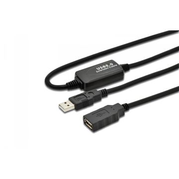 xyz - Przedłużacz USB 2.0A /M - USB A/Ż DIGITUS 10m  czarny - abc