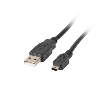 xyz - LANBERG Kabel USB 2.0 mini AM-BM5P 0.3M czarny (CANON) - abc