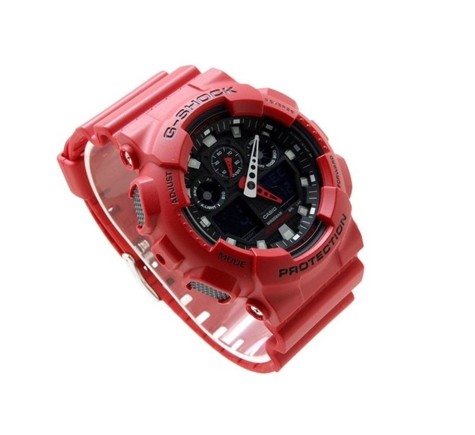 xyz - Zegarek G-Shock GA-100B-4AER czerwony - abc