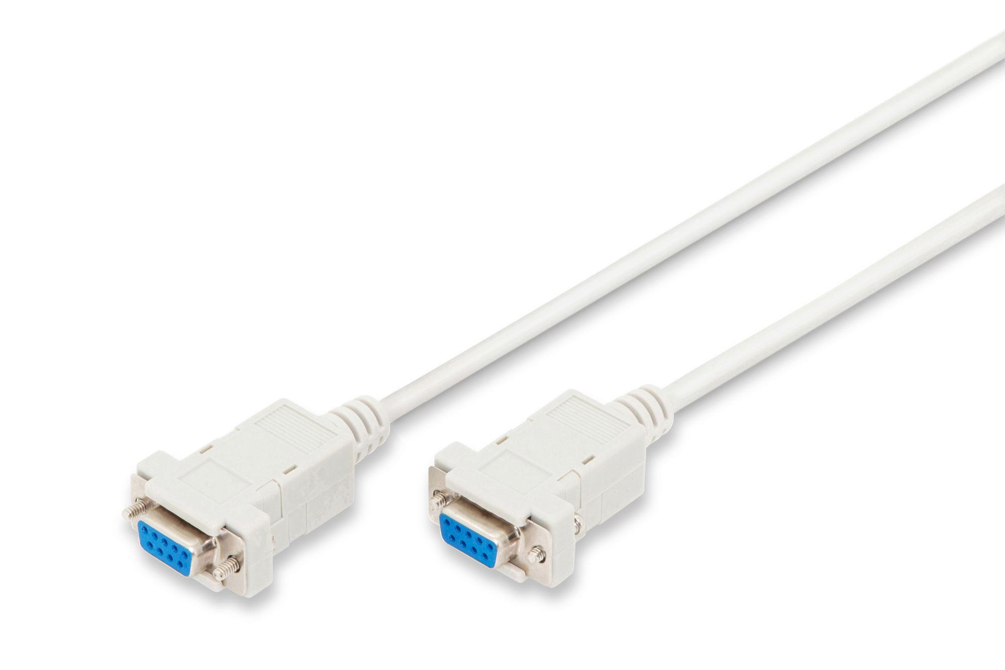 xyz - ASSMANN Kabel połączeniowy RS232 null-modem Typ DSUB9/DSUB9 Ż/Ż beżowy 1,8m - abc