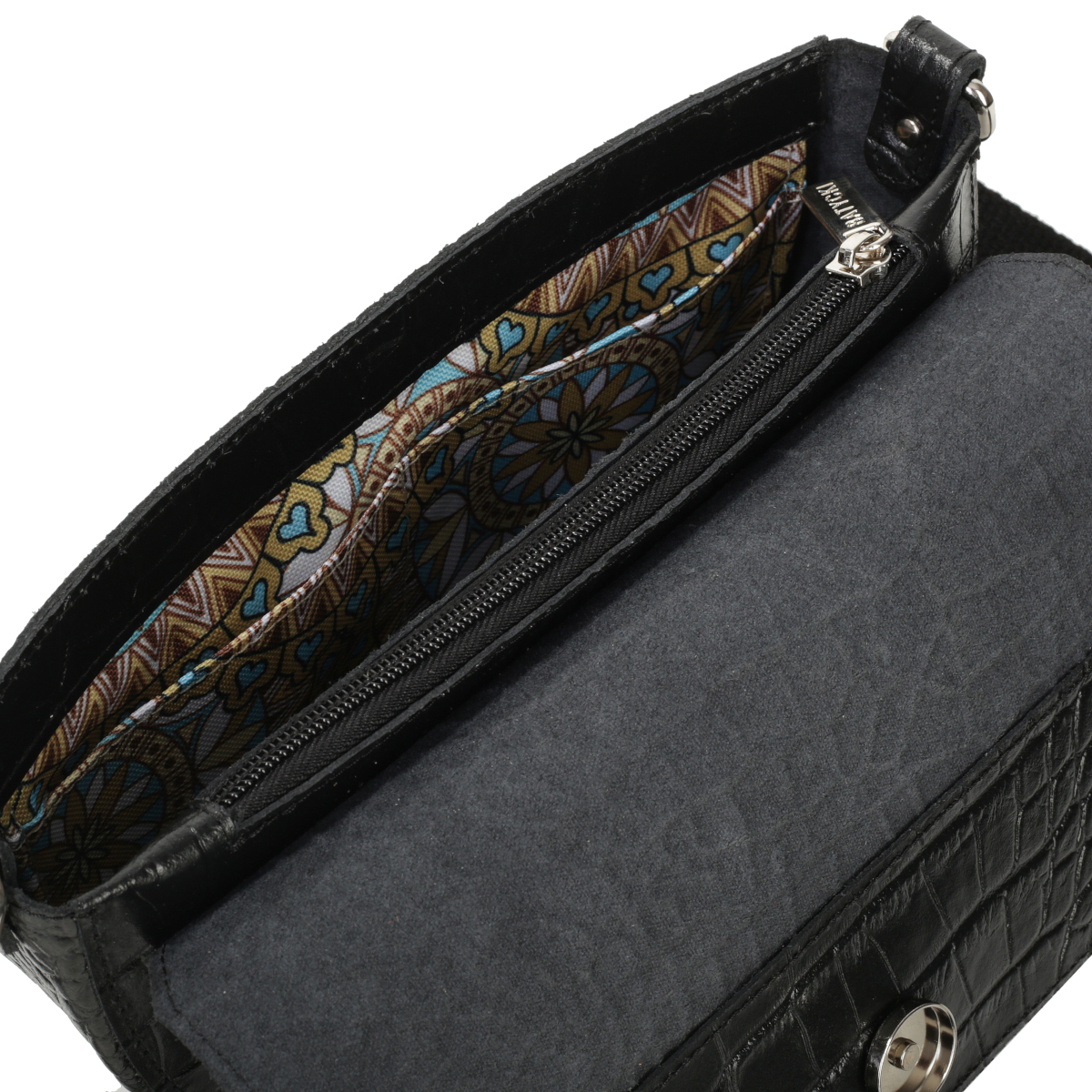 xyz - Protfel damski Batycki krokodyl czarny - abc