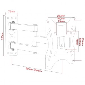 xyz - ART Uchwyt do TV LED/LCD 19-42" 35KG AR-60A regulacja pionowa/pozioma - abc