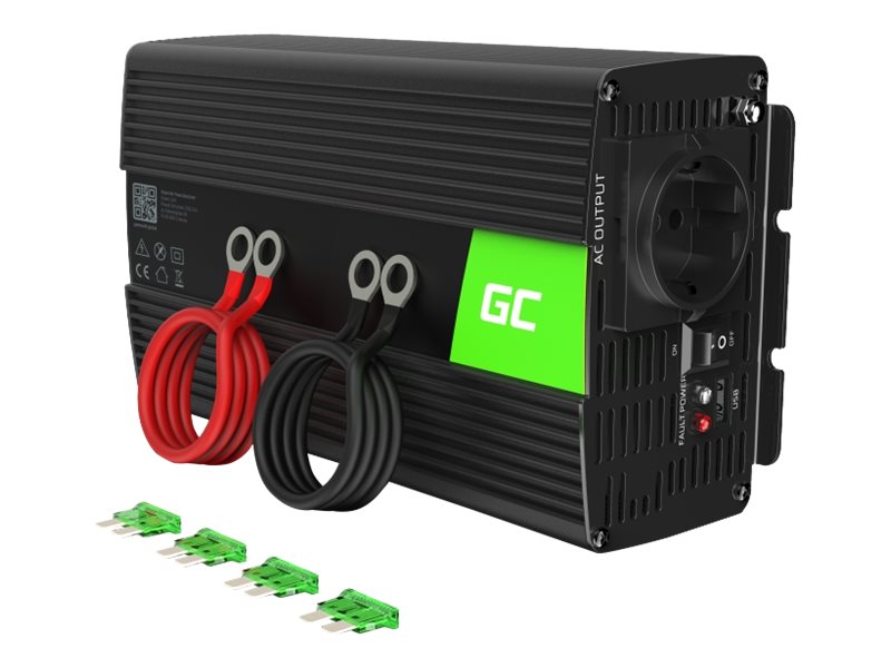 xyz - Przetwornica samochodowa Green Cell 12V do 230V, 1000W/2000W Czysta sinusoida - abc