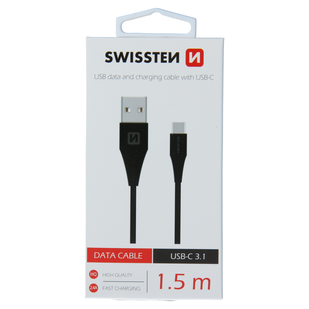 xyz - Kabel Swissten USB-A - USB-C 1.5m czarny - abc