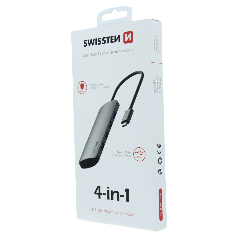 xyz - HUB Swissten USB-C - 4 x USB 3.0 - abc